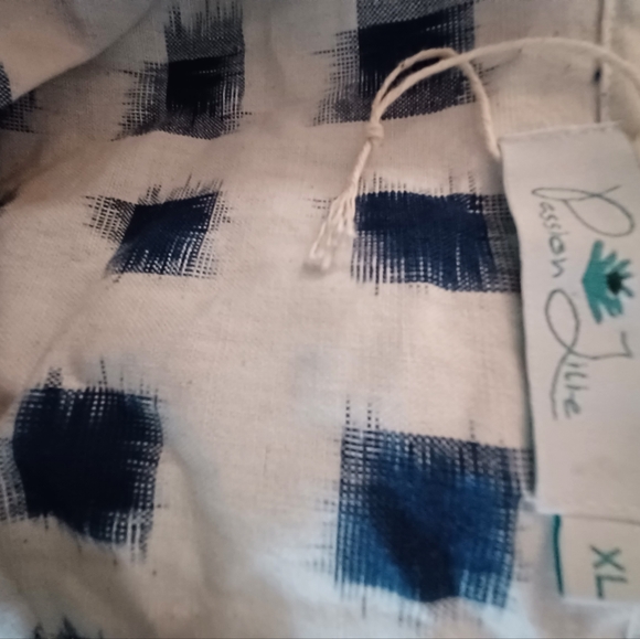 Passion Lilie Womens Size XL Chic Blue and White Checkered Button Down Dress - Picture 6 of 9